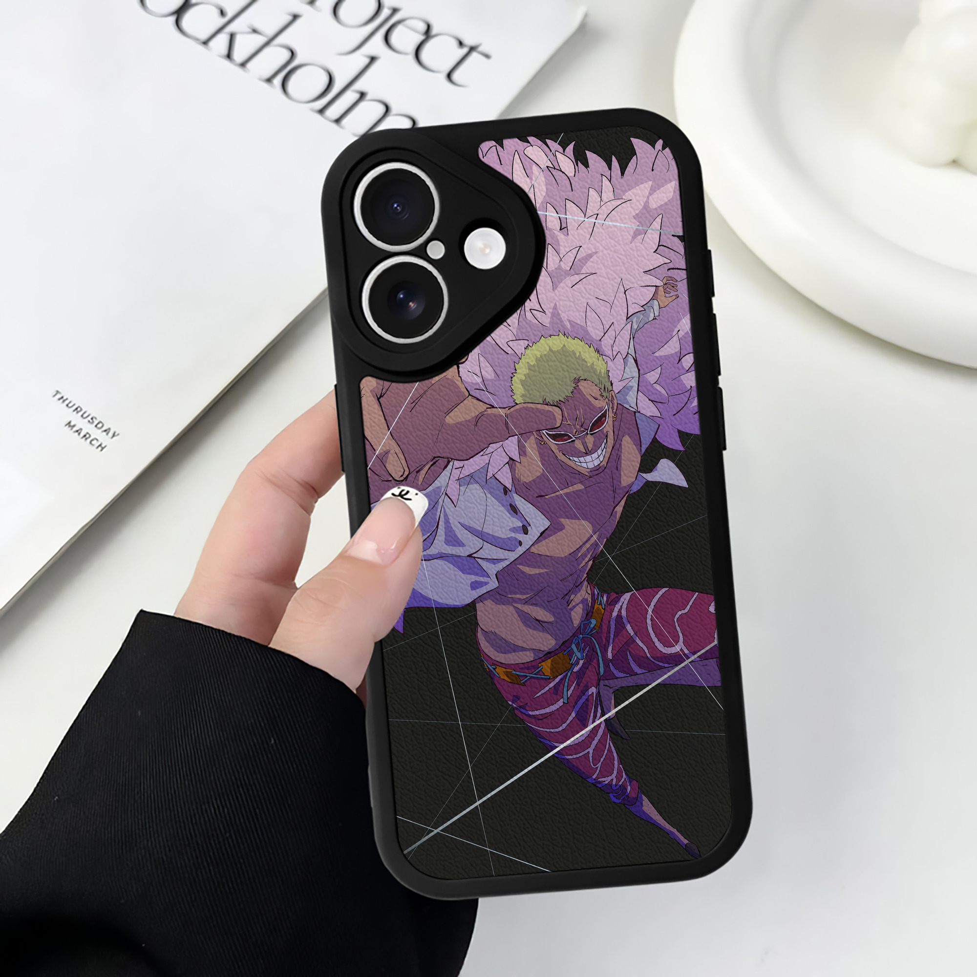 （画像用） ワンピース ONE PIECE 【iPhone 16シリーズ対応】シリコンスマホケース（レザー調） 材質：シリコン